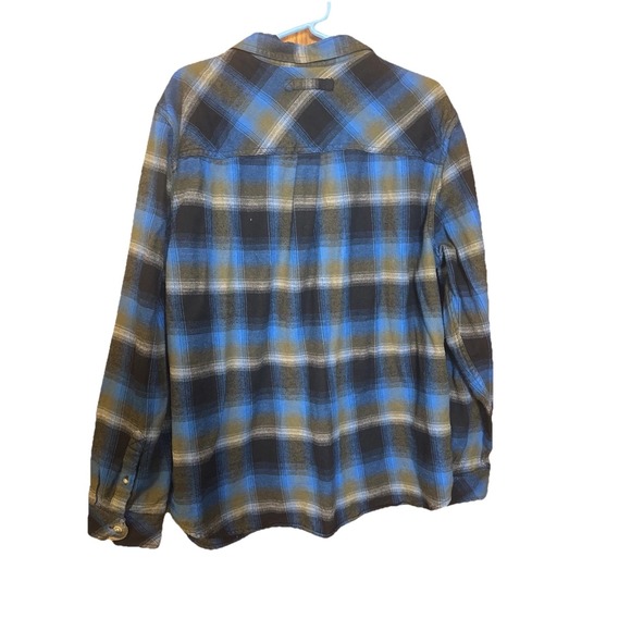 Legendary Whitetails Men's XL‎ Blue Black Plaid Flannel Shirt Corduroy Collar - Picture 5 of 5
